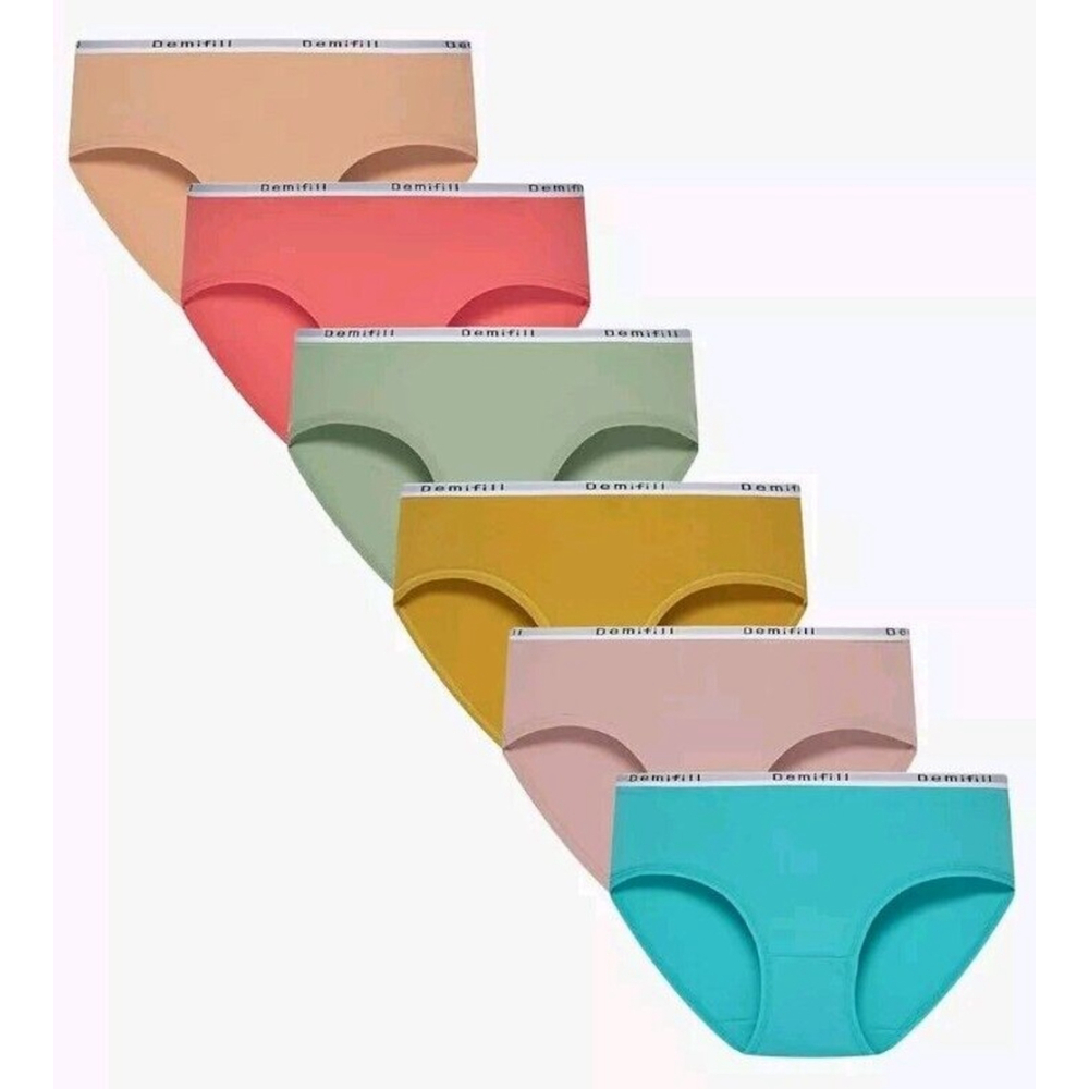 Demifill Teen Girls Underwear Cotton Briefs Panties for Teens Pack of 6 Colored